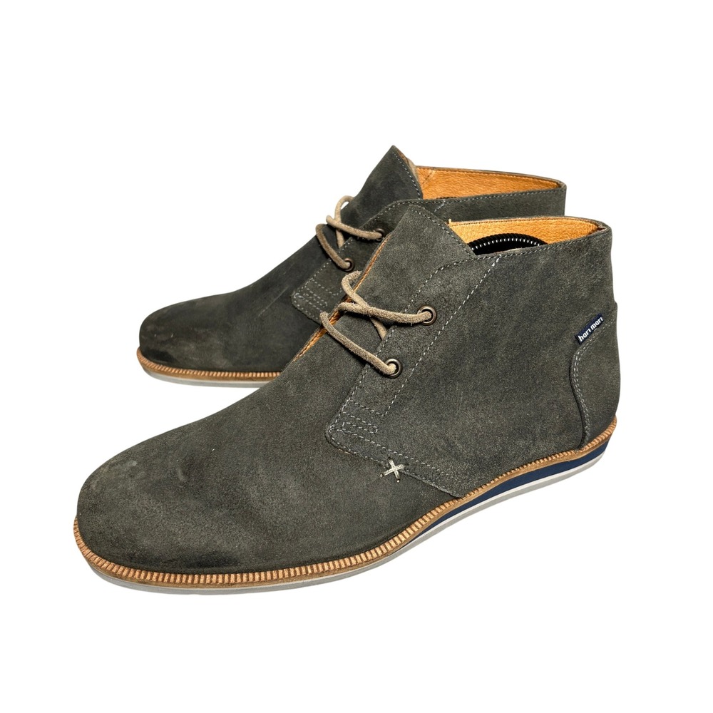 Hari Mari Gray Charcoal Waxed Suede Chukka Desert Lace Up Ankle Boots Mens 10 US
